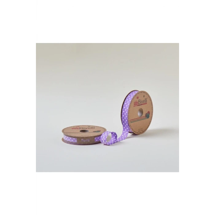 Biye Büyük Puanlı Katlı A18 Mor 2 cm 25 Metre %65 Koton %35 Polyester
