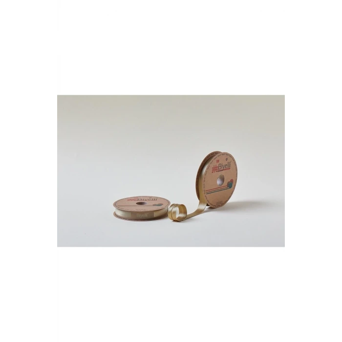 Biye Saten Katlı 035 Kahverengi 2 cm 25 Metre %100 Polyester