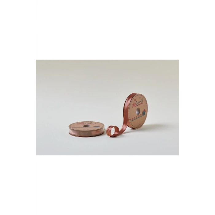 Biye Saten Katlı 064 Kahverengi 2 cm 25 Metre %100 Polyester