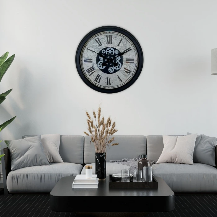 Black Atlas Series 60 Cm Çarklı Duvar Saati