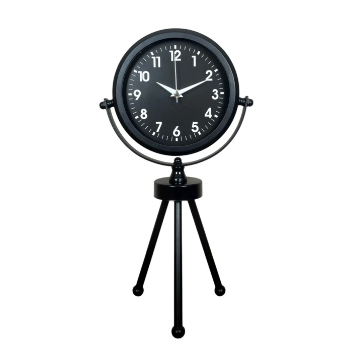 Black Luxury Modern Üç Ayaklı Metal Masa Saati