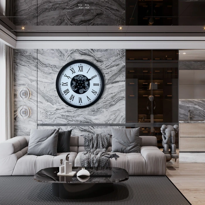 Black Majesty 60 Cm Çarklı Duvar Saati