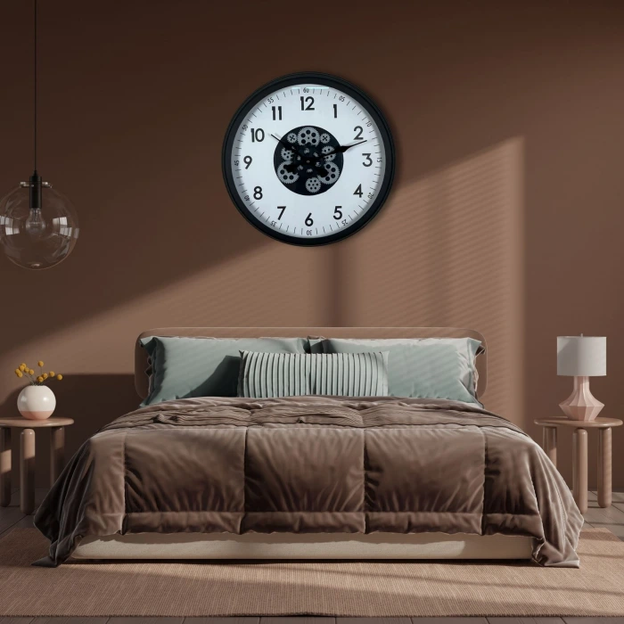 Black Motion 60 Cm Çarklı Duvar Saati