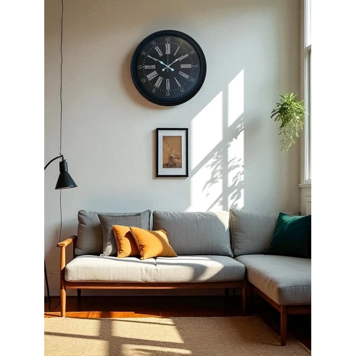 Black Noble 40 Cm Metal Modern Duvar Saati