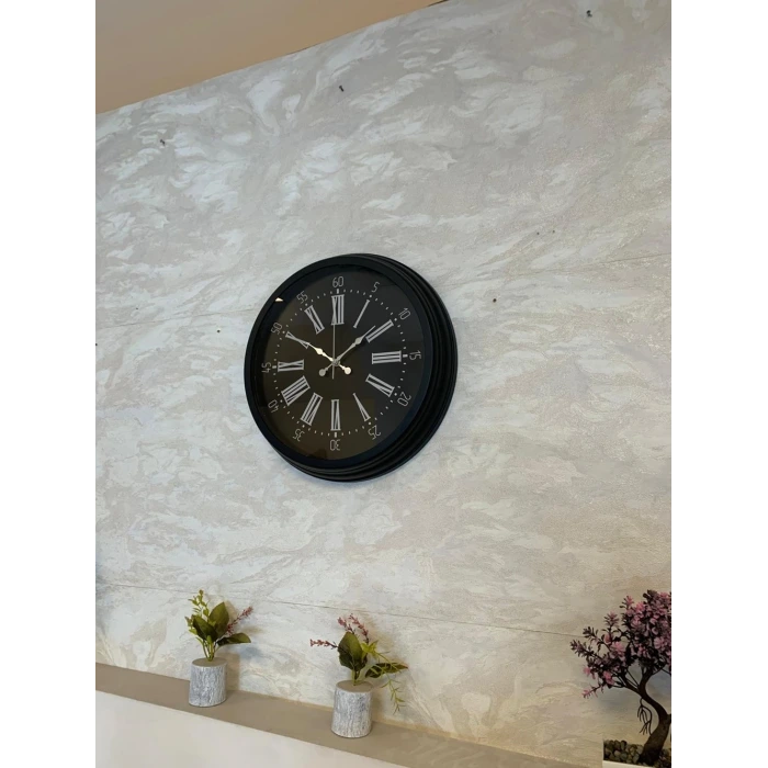 Black Noble 40 Cm Metal Modern Duvar Saati