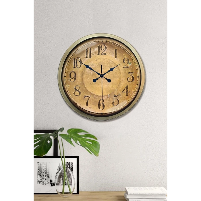 Bronz Nostalji 40 Cm Metal Eskitme Duvar Saati