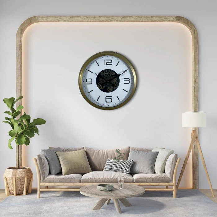 Bronze Motion 60 Cm Çarklı Duvar Saati