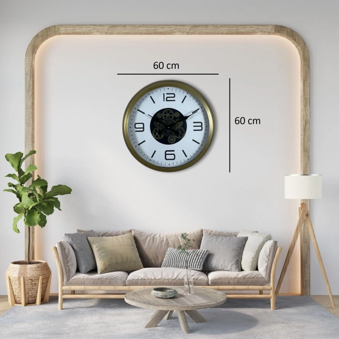 Bronze Motion 60 Cm Çarklı Duvar Saati