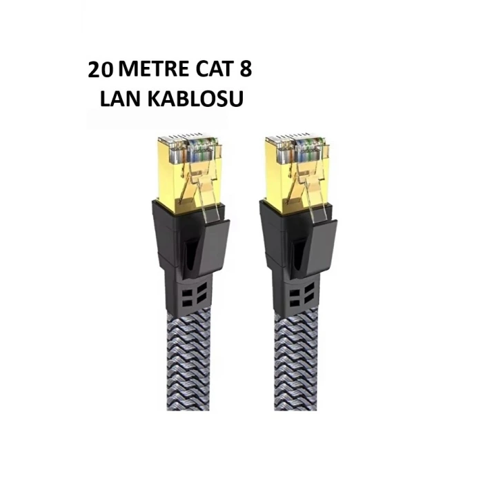 Cat 8 LAN Kablosu –Ethernet Kablosu Örgü Kaplama, Yüksek Hızlı