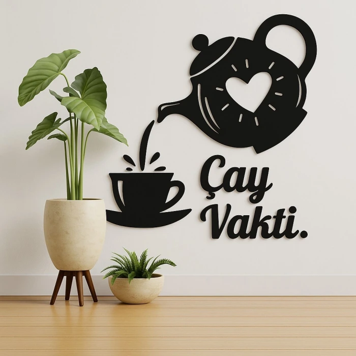 Çay Vakti – Ahşap Mutfak Duvar Dekoru