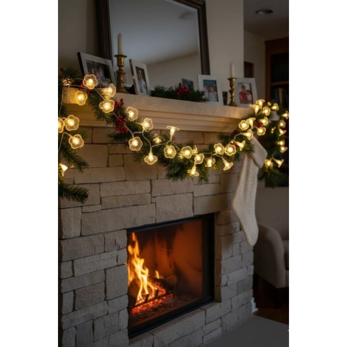 Çiçek Desenli 3.5 Metre USB LED Işık – 20 LED’li Dekoratif Ortam Aydınlatması