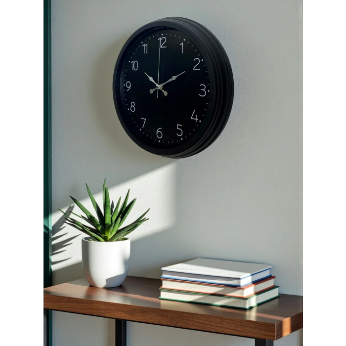 Classic Black Zarif 40 cm Metal Duvar Saati