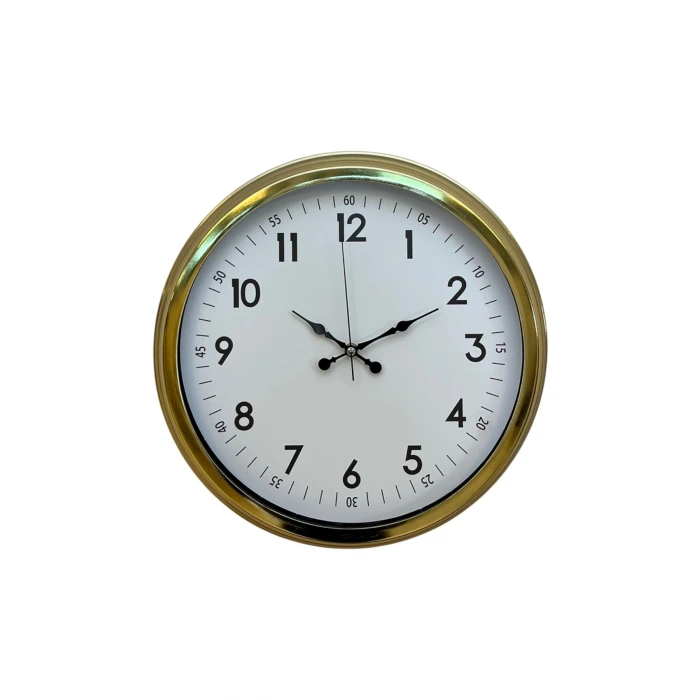 Classic White Gold 40 Cm Metal Duvar Saati