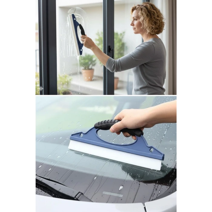 Çok Amaçlı Cam Çekçeği–Araç Camı, Duşakabin, Fayans ve Ayna İçin Leke Temizleme Aparatı