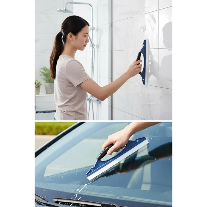Çok Amaçlı Cam Çekçeği–Araç Camı, Duşakabin, Fayans ve Ayna İçin Leke Temizleme Aparatı