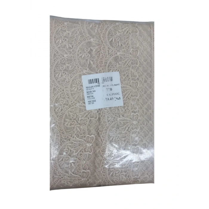 Dantel Polyester Sanal Tül Bant Cappucino 14,40 Metre En 6 cm ON-770-C