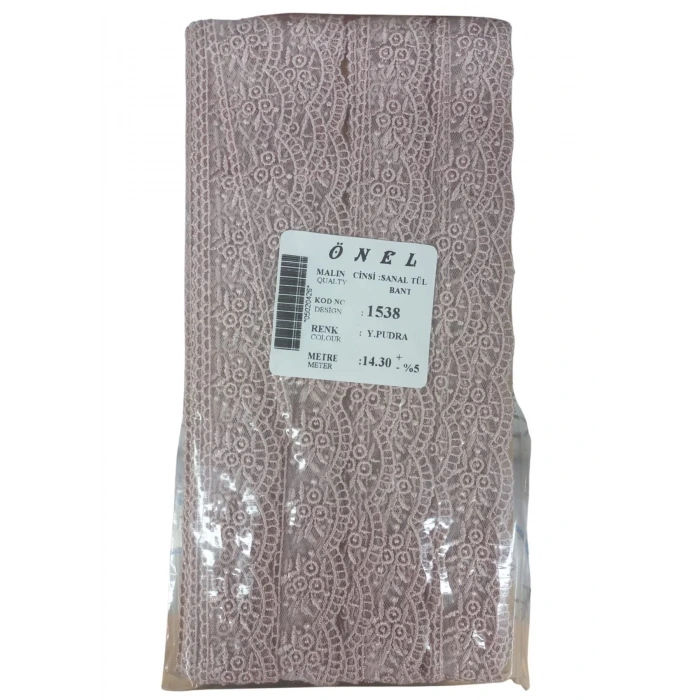 Dantel Polyester Sanal Tül Bant Y.Pudra 14,30 Metre En 3 cm ON-1538-PU