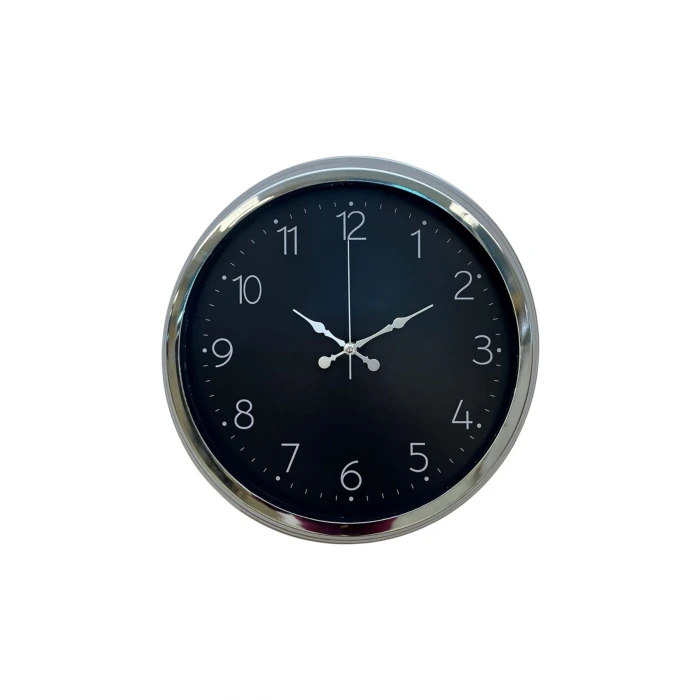 Dekoratif Ve Şık 40 Cm Krom Metal Duvar Saati