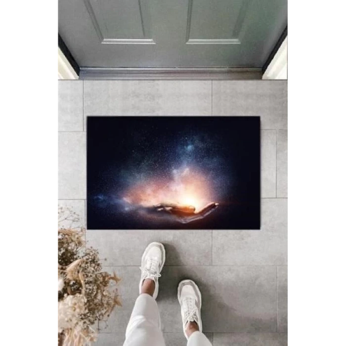 Dijital Galaxy El Lacivert Kapı Paspası Dış Mekan Paspas K-2113