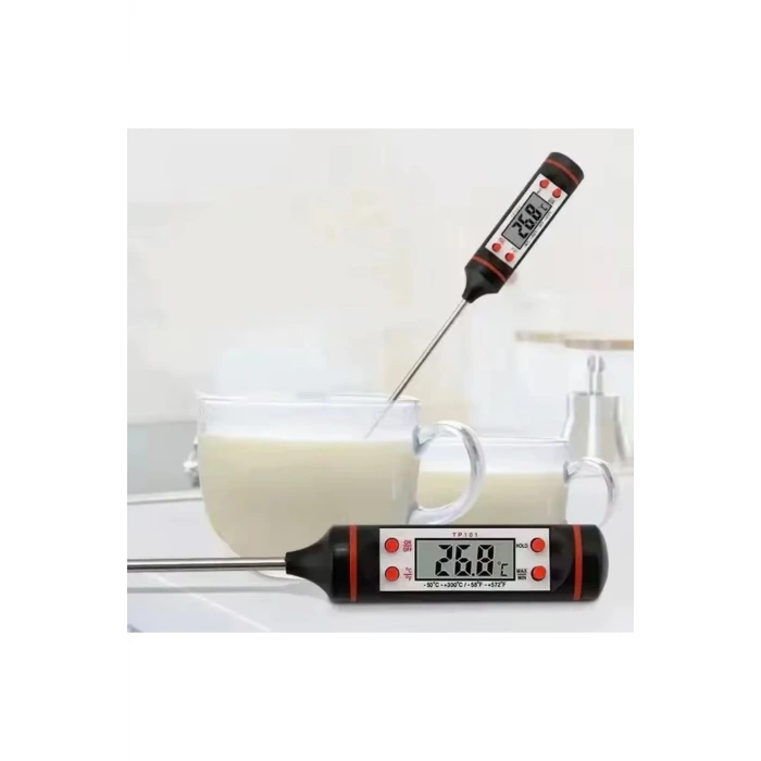 Dijital Gida Termometresi - Yogurt Süt Su Mama Et ve Yiyecek Sicaklik Yemek Isi Ölçer Paslanmaz
