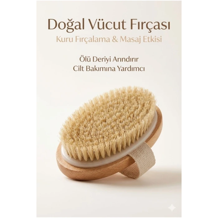 Doğal Vücut Fırçası – Kuru Fırçalama, Masaj ve Peeling Etkili Cilt Bakım Fırçası