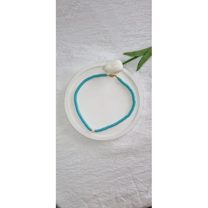 El Yapımı Turkuaz Yeşili Boncuk Kolye