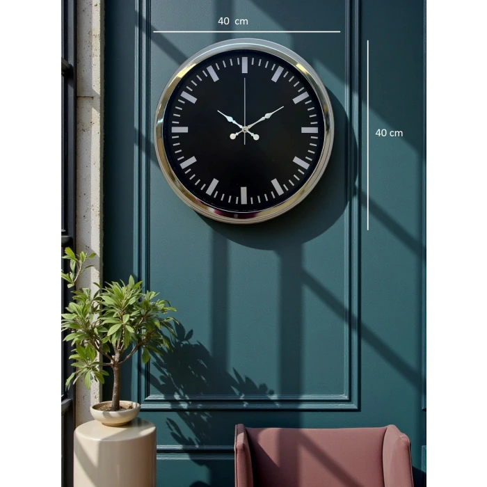 Elegance 40 Cm Metal Dekoratif Duvar Saati