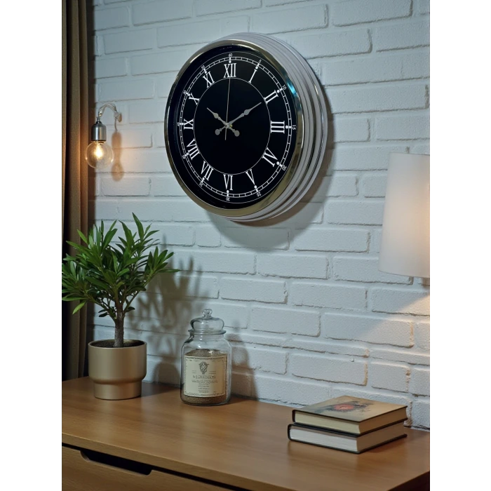 Elegance 40 Cm Metal Krom Duvar Saati