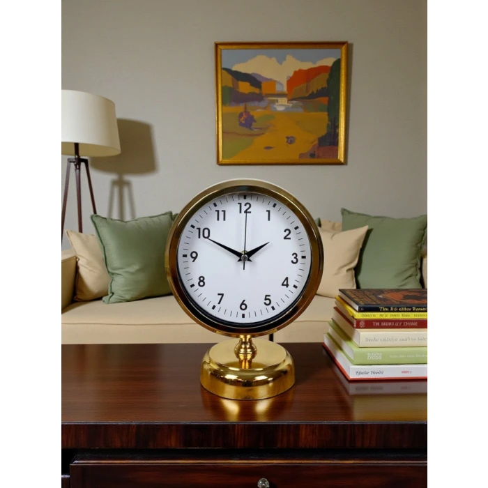 Elegance Gold 25 x 20 Cm Metal Masa Saati