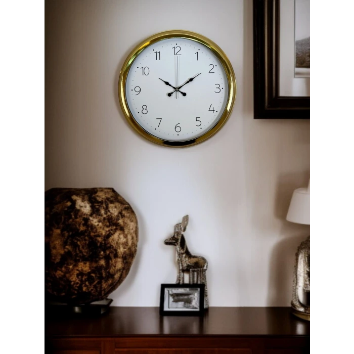Elegance Gold 40 Cm Metal Dekoratif Tasarım Duvar Saati