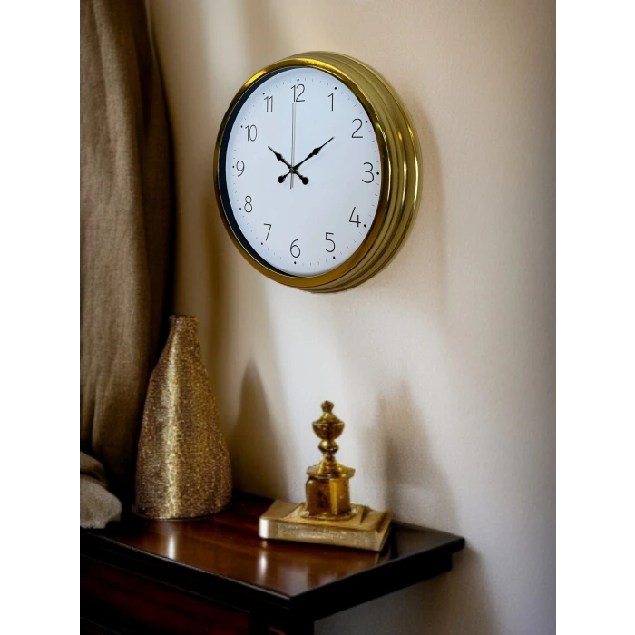 Elegance Gold 40 Cm Metal Dekoratif Tasarım Duvar Saati