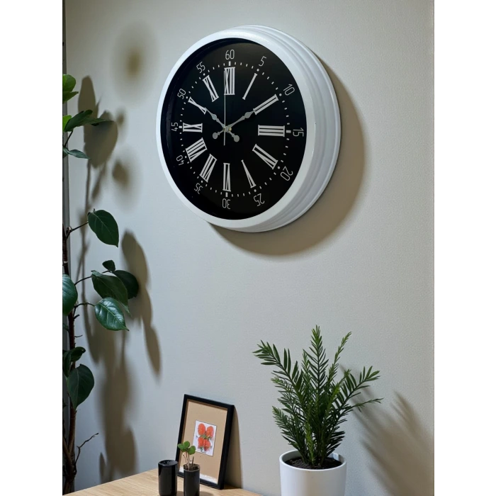 Elegance White 40 Cm Metal Duvar Saati