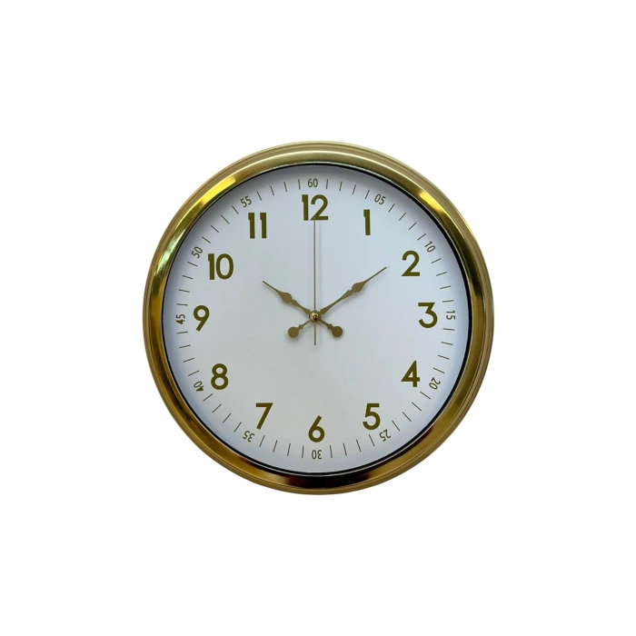 Elegant Gold Frame 40 Cm Metal Duvar Saati