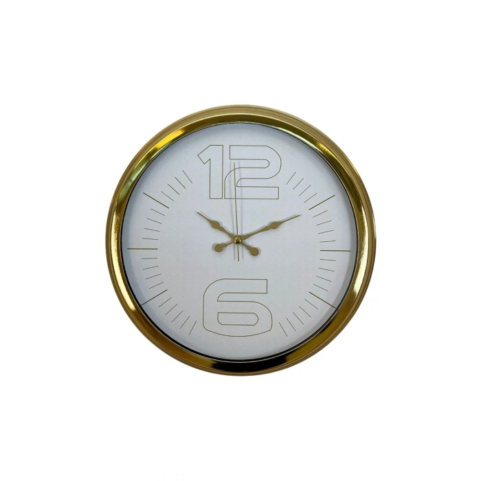 Elegant White Gold 40 Cm Metal Duvar Saati