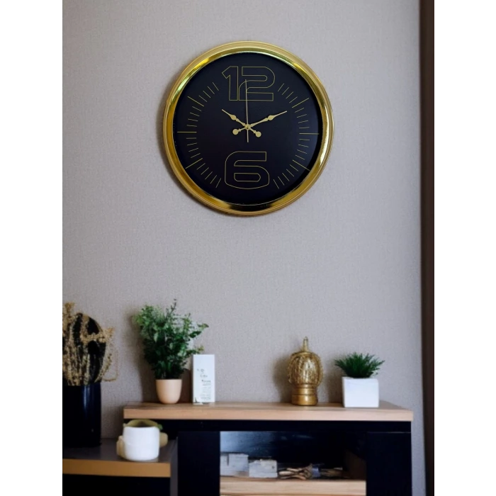 Elite Luxury Gold 40 Cm Metal Duvar Saati