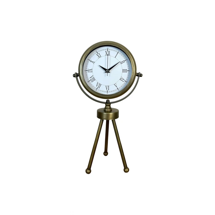 Eskitme Dekoratif Üç Ayaklı Masa Saati
