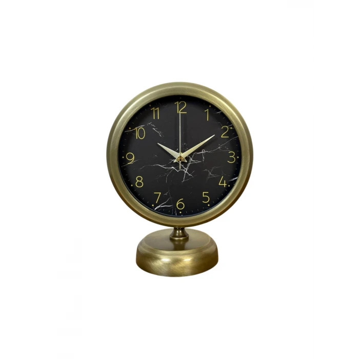 Eskitme Mermer Desenli 25 x 20 Cm Metal Masa Saati