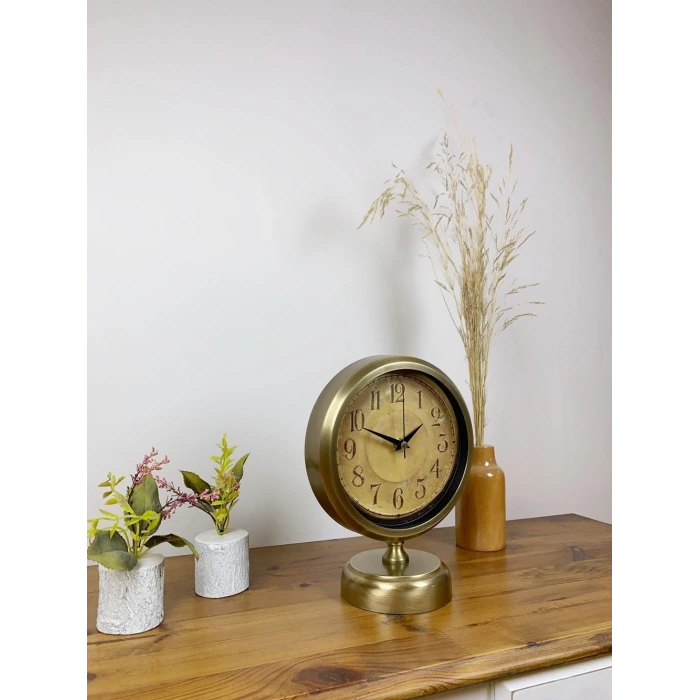 Eskitme Metal Dekoratif Masa Saati 25×20 cm