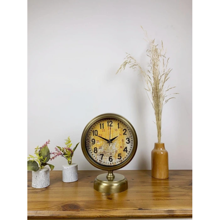 Eskitme Metal Kaos Masa Saati 25×20 cm