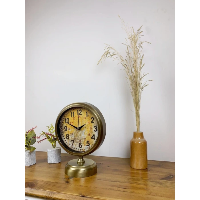 Eskitme Metal Kaos Masa Saati 25×20 cm