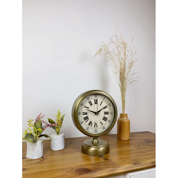 Eskitme Metal Orient Masa Saati 25×20 cm