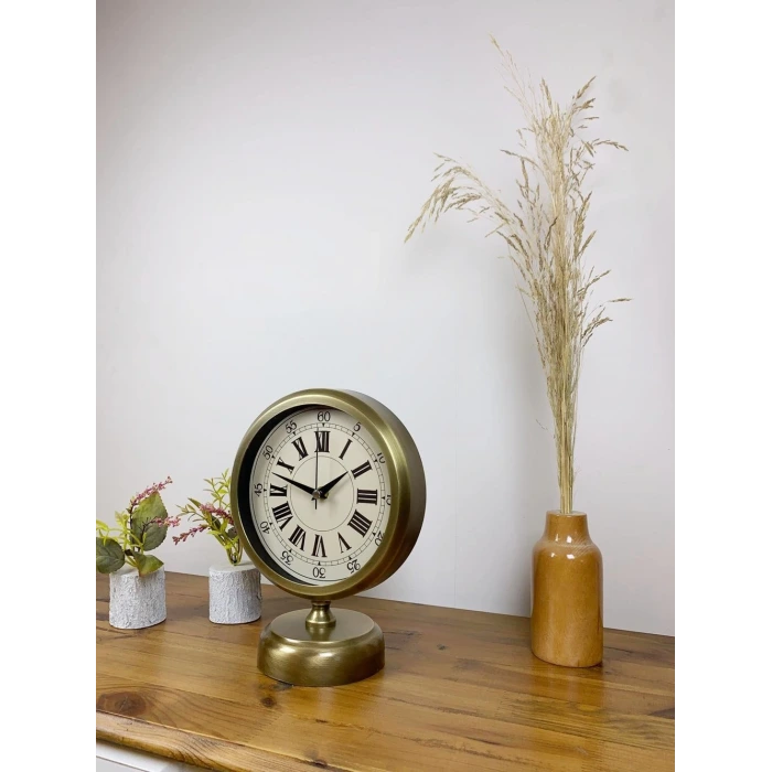 Eskitme Metal Orient Masa Saati 25×20 cm