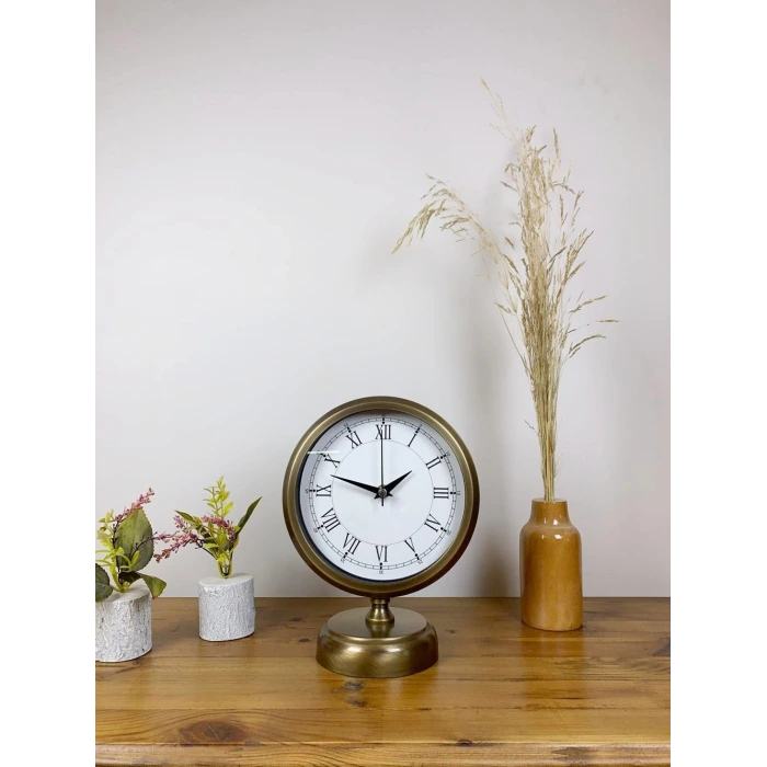 Eskitme Metal Retro Masa Saati 25×20 cm
