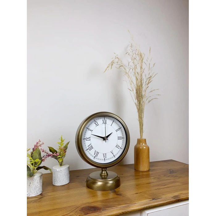 Eskitme Metal Retro Masa Saati 25×20 cm