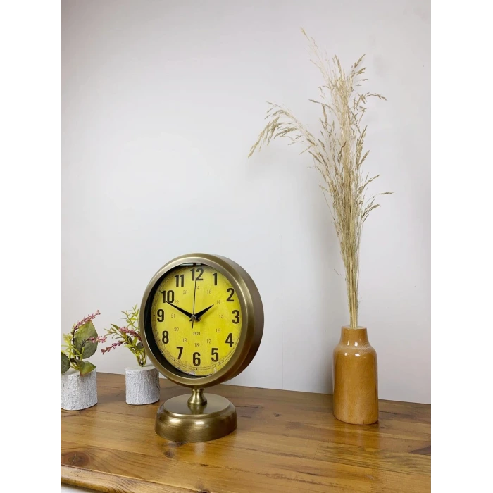 Eskitme Metal Vira Masa Saati 25×20 cm