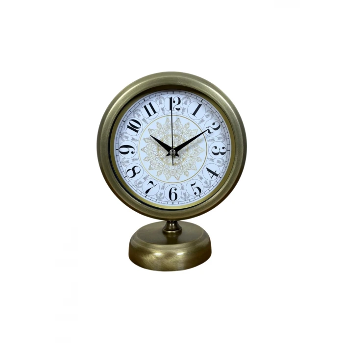 Eskitme Motifli 25 x 20 Cm Metal Masa Saati