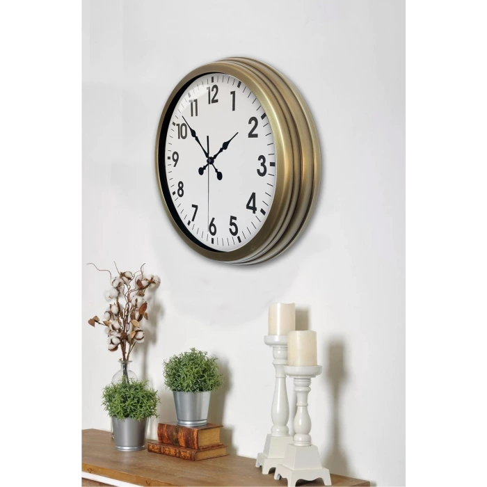 Eskitme Standart 40 Cm Metal Klasik Duvar Saati