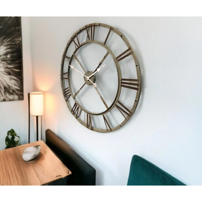 Eskitme Stil 73 Cm Duvar Saati