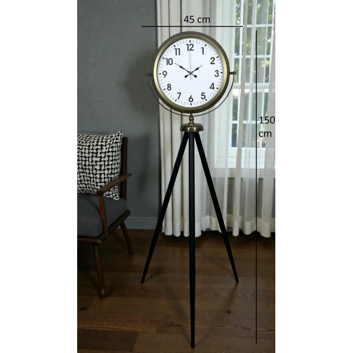 Eskitme Tripod Ayaklı Dekoratif Saat