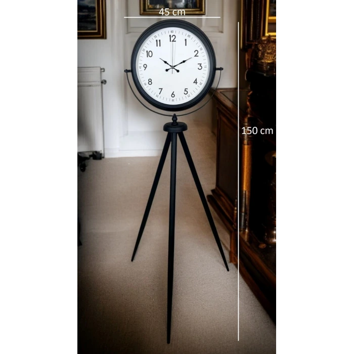 Eskitme Tripod Ayaklı Dekoratif Saat